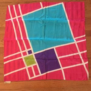 Vintage Beautiful Rayon Silk Geometric Scarf